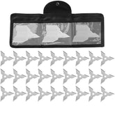 THROWFUN 9/18/27 Pack 9Cr17 stainless steel- 3.14''(length) 0.1''(thick) , throwing knives set  Full-Tang Throwing Set, with Nylon Sheath for Competition and Recreation Silvery Cross Hollow Darts-FB-YF163-3